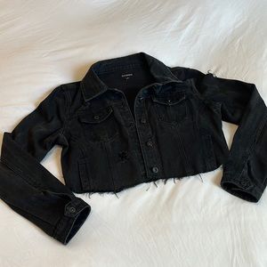 Cropped Black Jean Jacket size M
